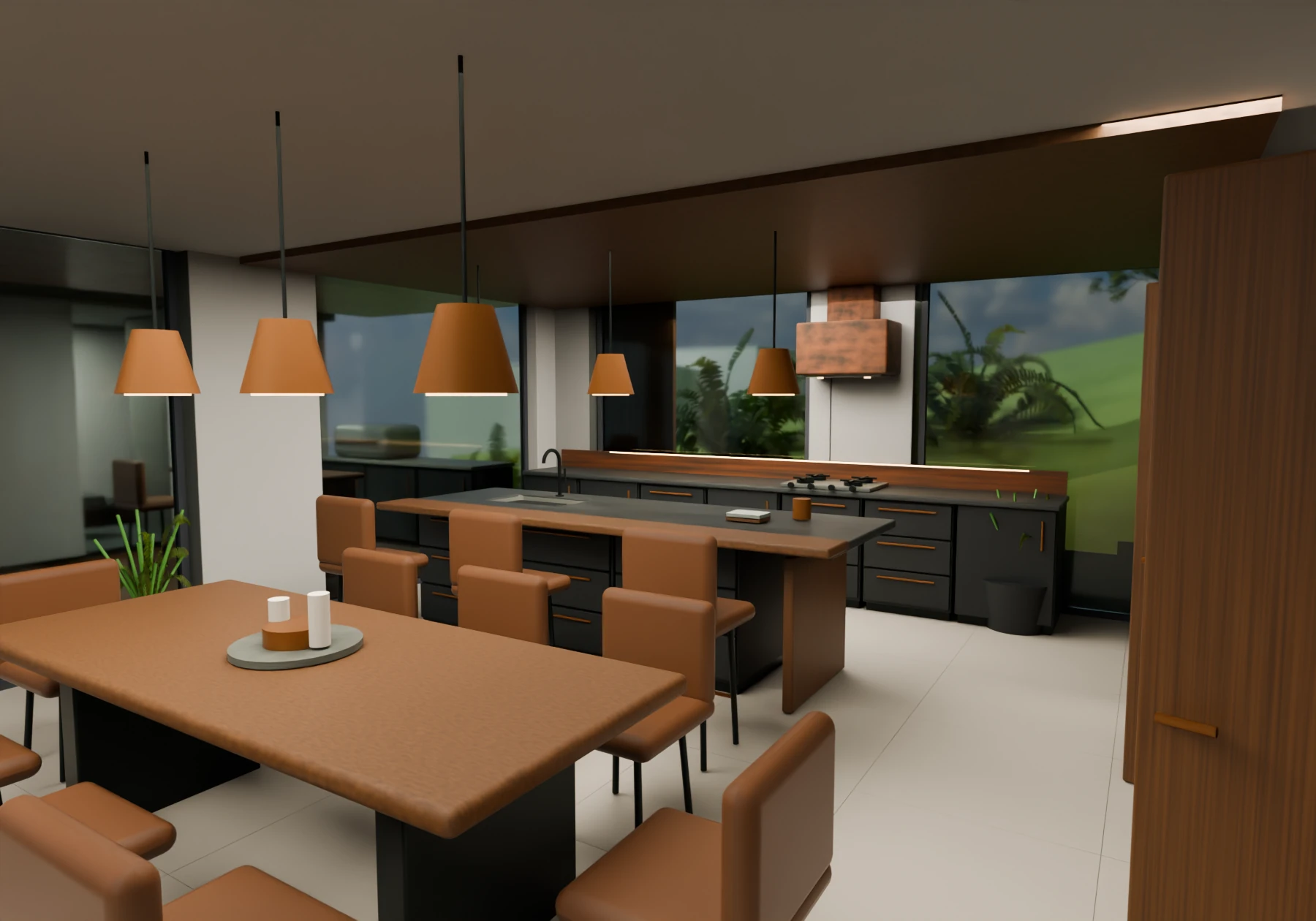 Cocina y comedor integrados